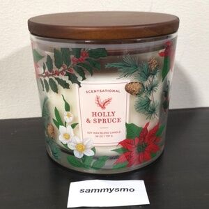 Scentsational HOLLY & SPRUCE soy wax blend Candle, HOLIDAY 26 Ounce